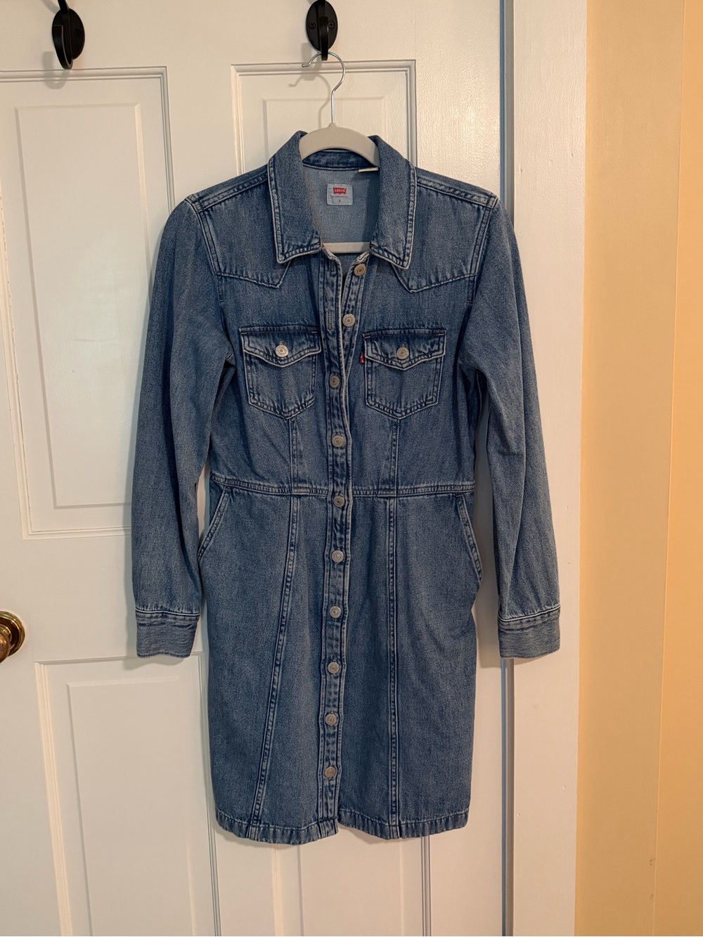 Levi's Medium Blue Denim Button-Front Dress